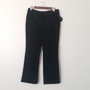 Valerie Stevens Black Petite Velour Striped Pants